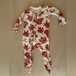 Leaf Print Kids Pajama Footie